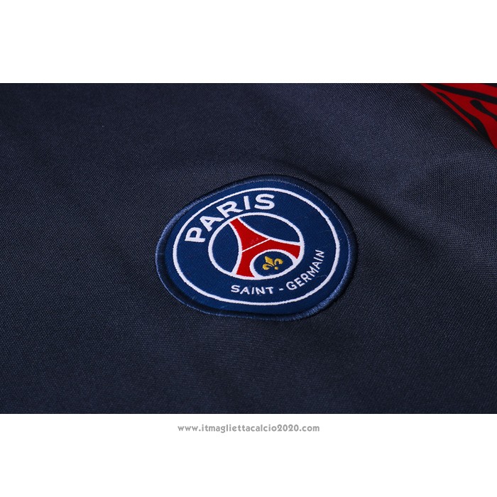 Tuta da Track Paris Saint-Germain Manica Corta 2020 2021 Blu e Rosso